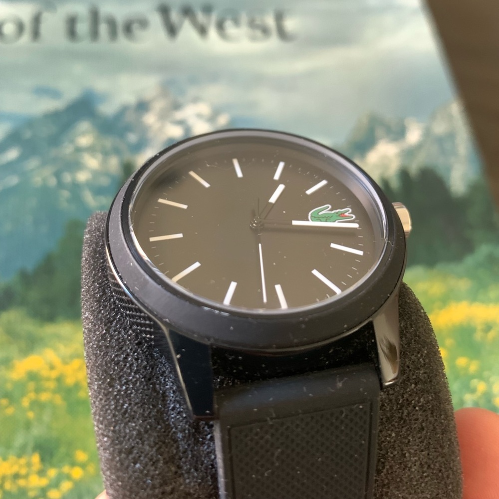 Men's LACOSTE BLACK minimalist wristwatch LIGHTWEIGHT watch UNISEX fashion